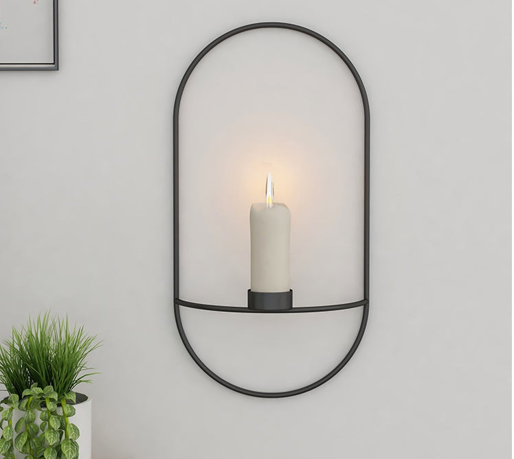 Holder Geometric Round Candlestick Wall Mounted Craft