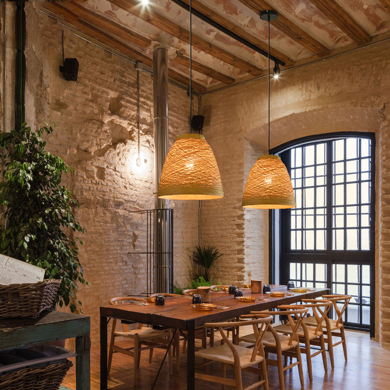 Creative Rattan Ball Pendant Light – Woven Hanging Lamp for Coffee Shops, Bars, Restaurants & Home Décor