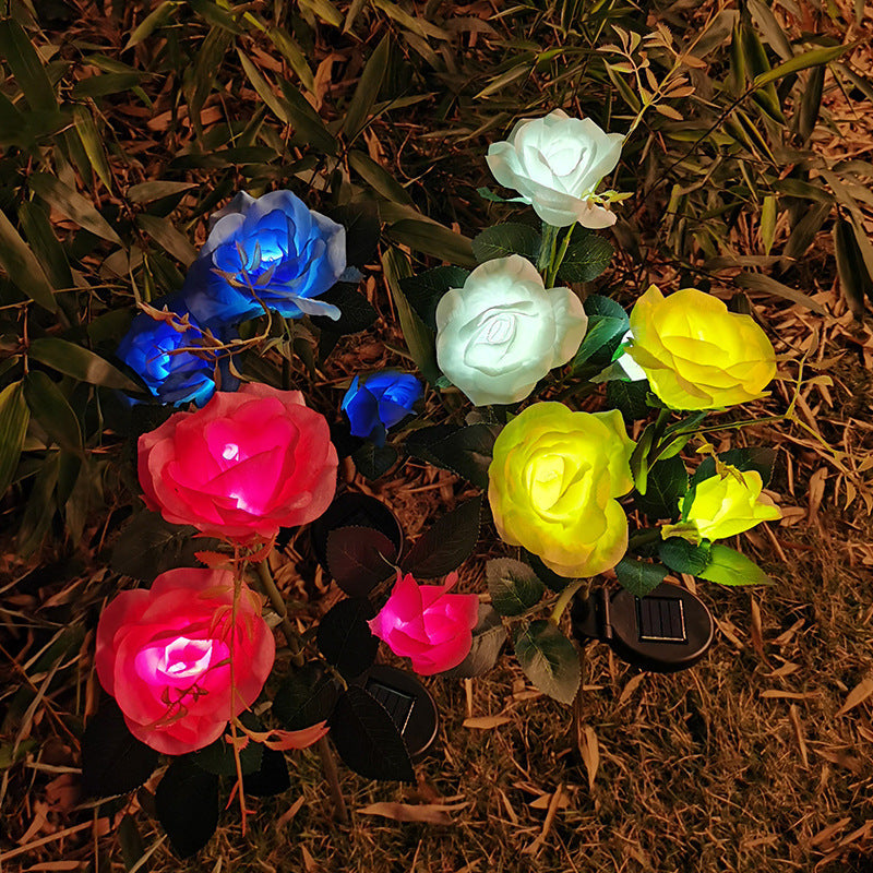 Resin Craft Lotus Tulips Flower LED Solar Light