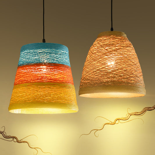 Creative Rattan Ball Pendant Light – Woven Hanging Lamp for Coffee Shops, Bars, Restaurants & Home Décor