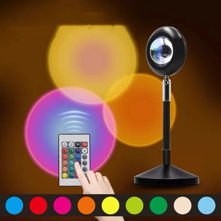 Home Coffee Shop Background Wall Remote Control Sunset Lamps