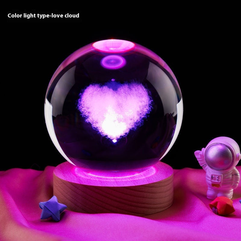 Moon Small Night Lamp Creative Crystal Ball