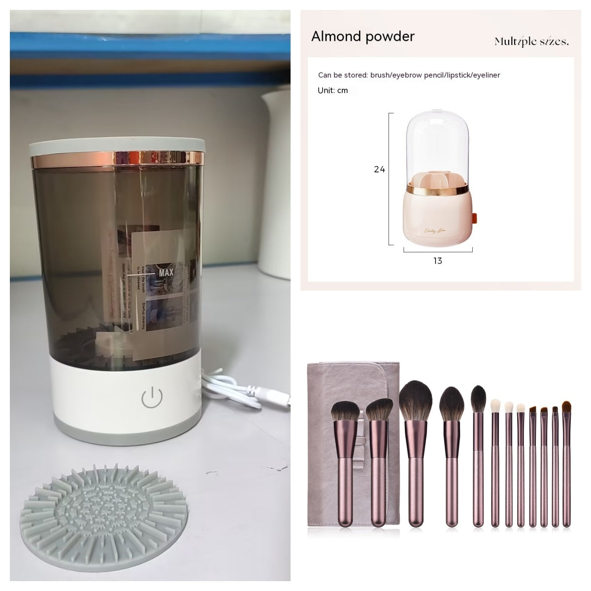 Eye Shadow Brush Cleaning Tool Portable Electric Makeup Brush