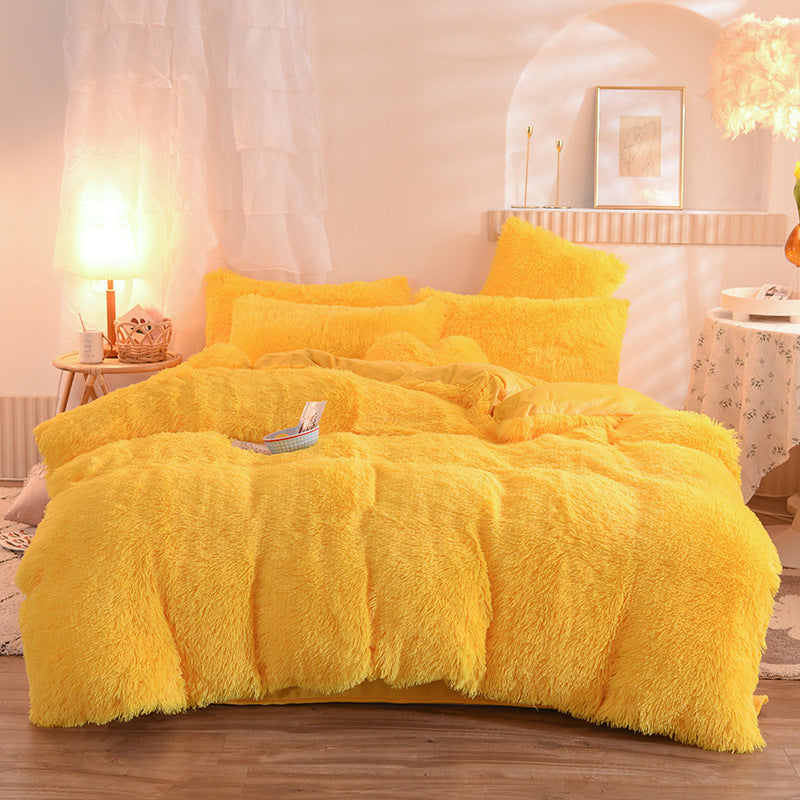 Luxury Thick Fleece Duvet Cover Queen King Winter Warm Bed