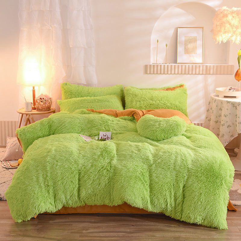Luxury Thick Fleece Duvet Cover Queen King Winter Warm Bed