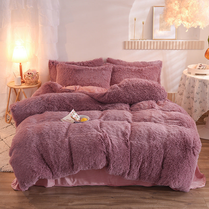 Luxury Thick Fleece Duvet Cover Queen King Winter Warm Bed