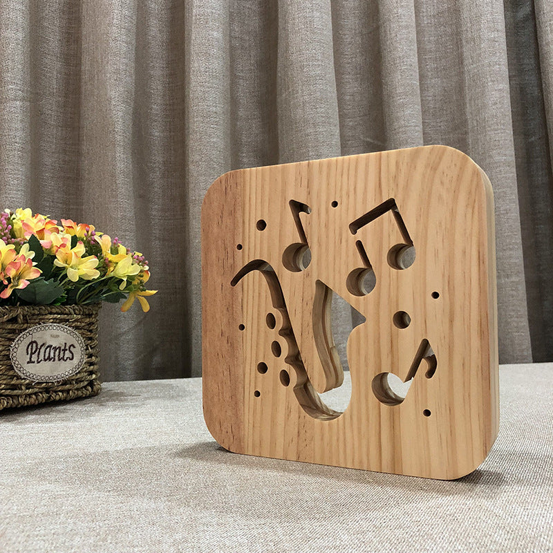 Night Lights Guitar Saxophone Violin Music Note 3D Lamp