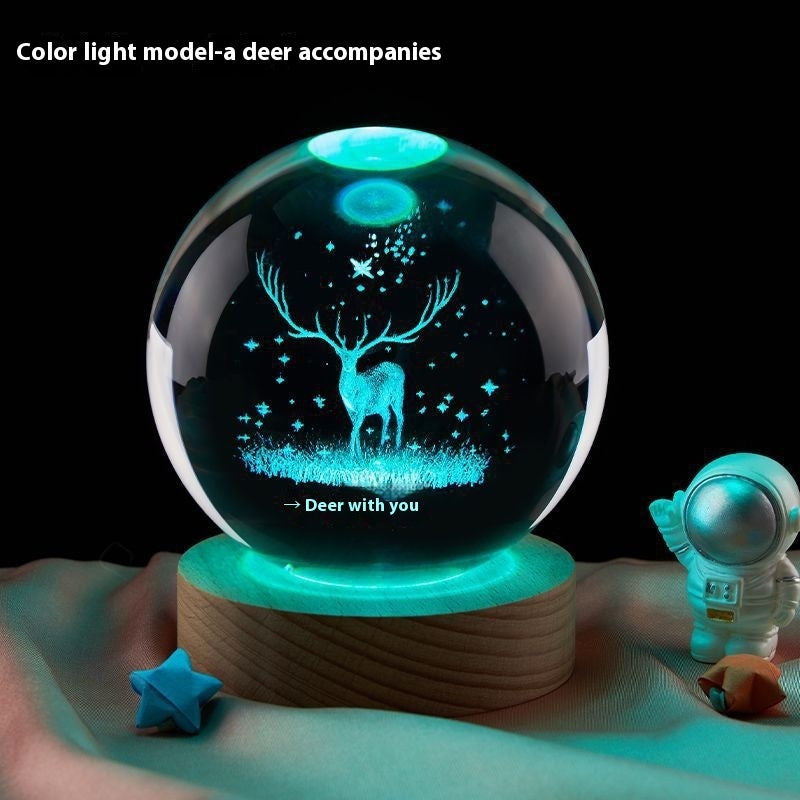Moon Small Night Lamp Creative Crystal Ball