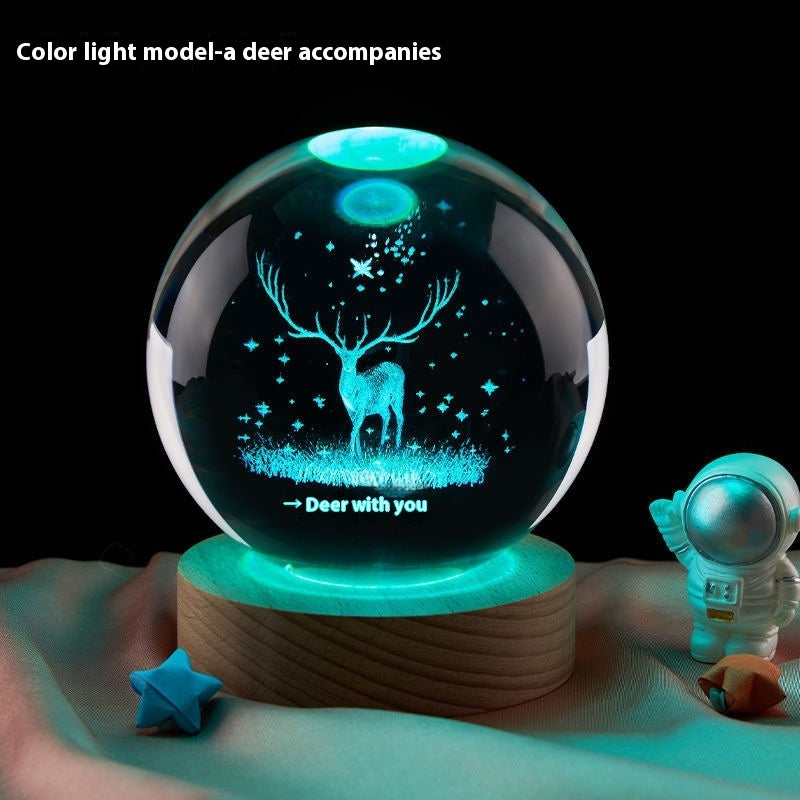 Moon Small Night Lamp Creative Crystal Ball