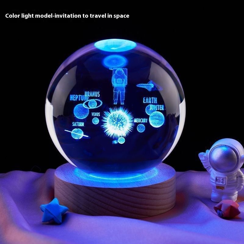 Moon Small Night Lamp Creative Crystal Ball