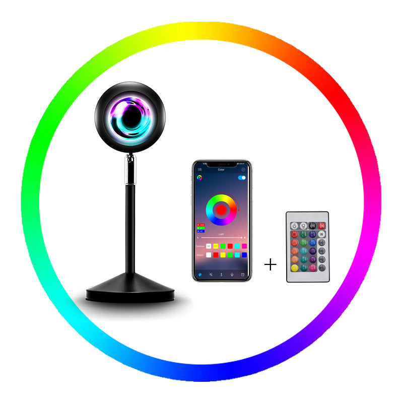 Home Coffee Shop Background Wall Remote Control Sunset Lamps