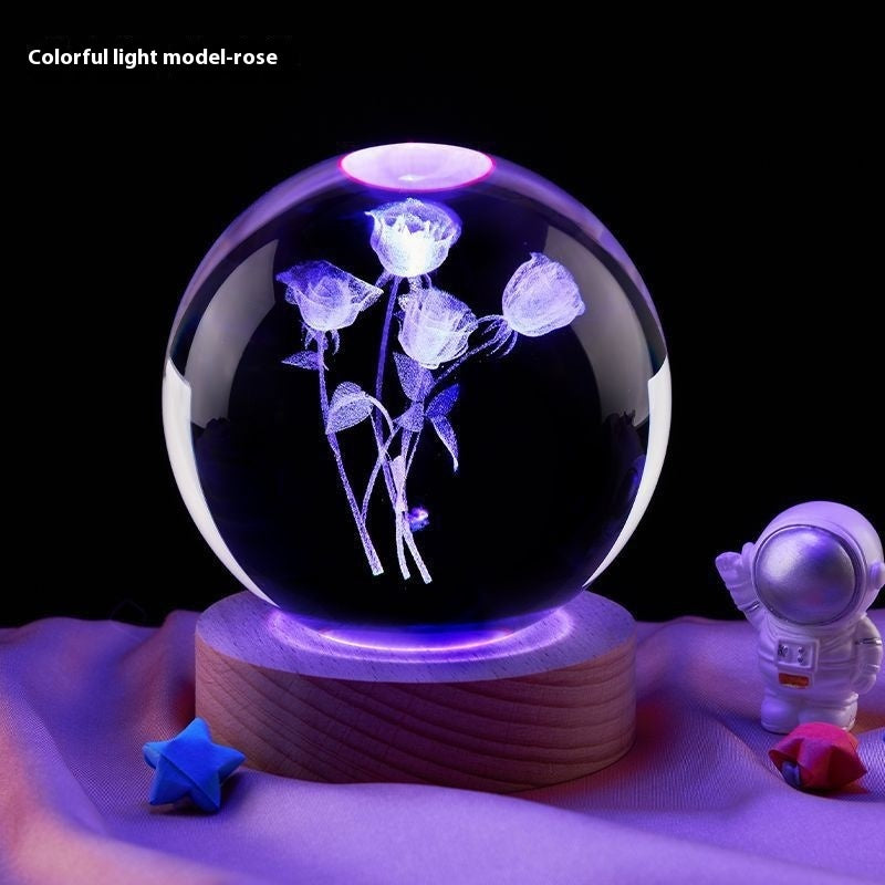 Moon Small Night Lamp Creative Crystal Ball