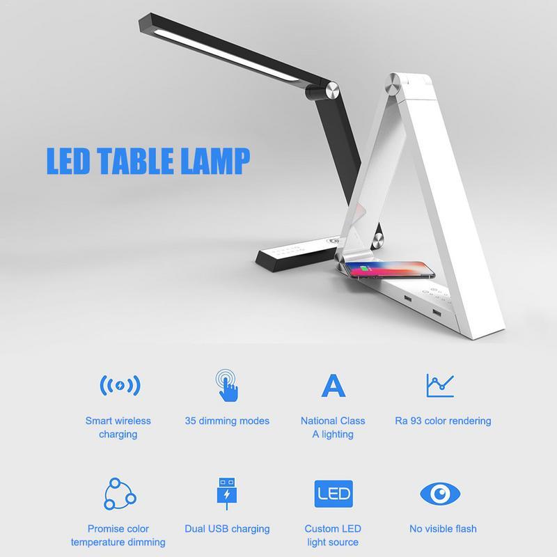 LED Triangle Table Lamp Wireless Charging Led Desk Lamps