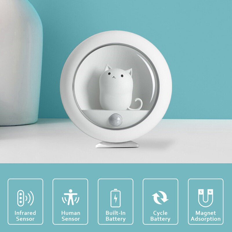 Induction Cat Night Light Pet Bedroom Atmosphere Lamp