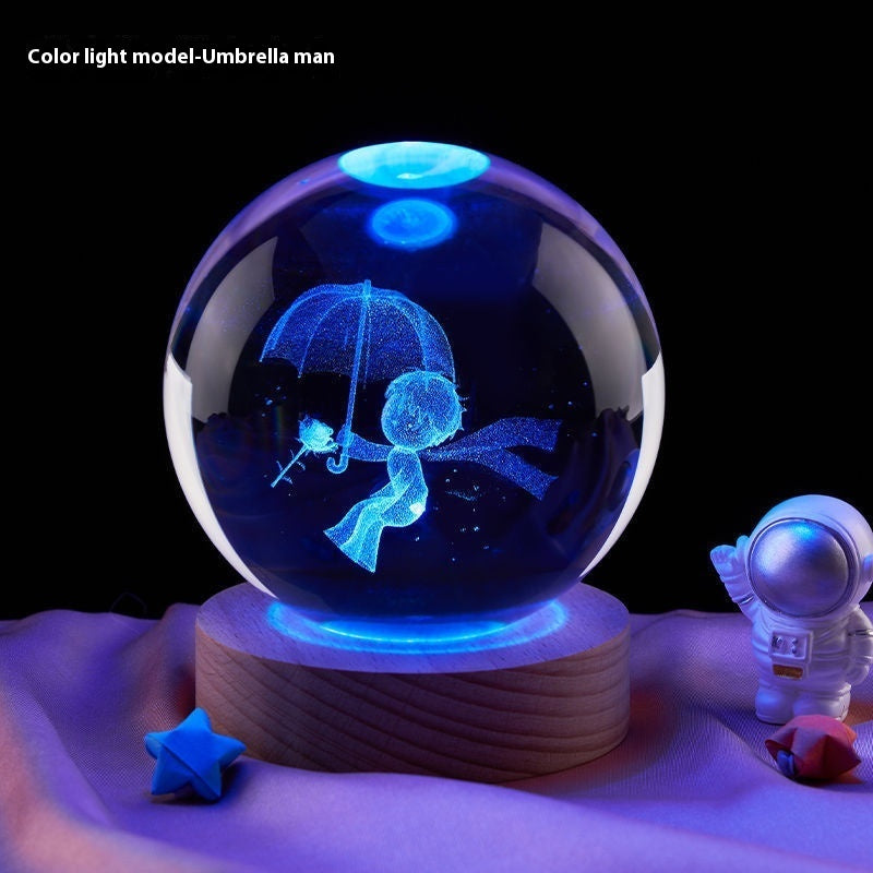 Moon Small Night Lamp Creative Crystal Ball