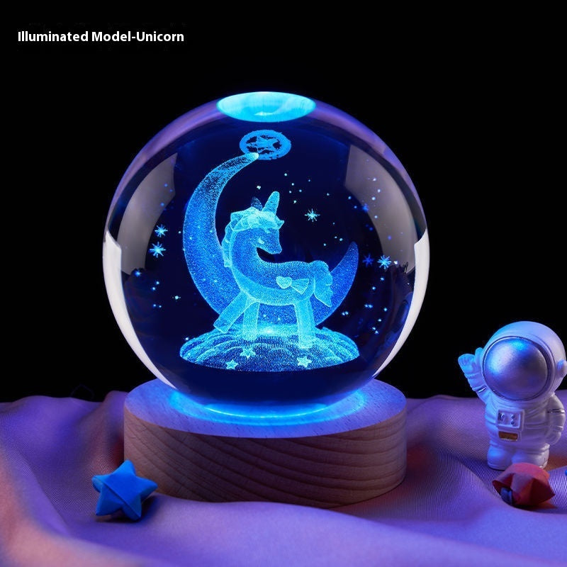 Moon Small Night Lamp Creative Crystal Ball